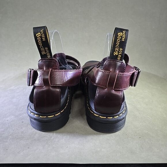 Dr. Martens Terry Brown Leather Sandals Mens US 11 Strap Loop Comfort Pull On